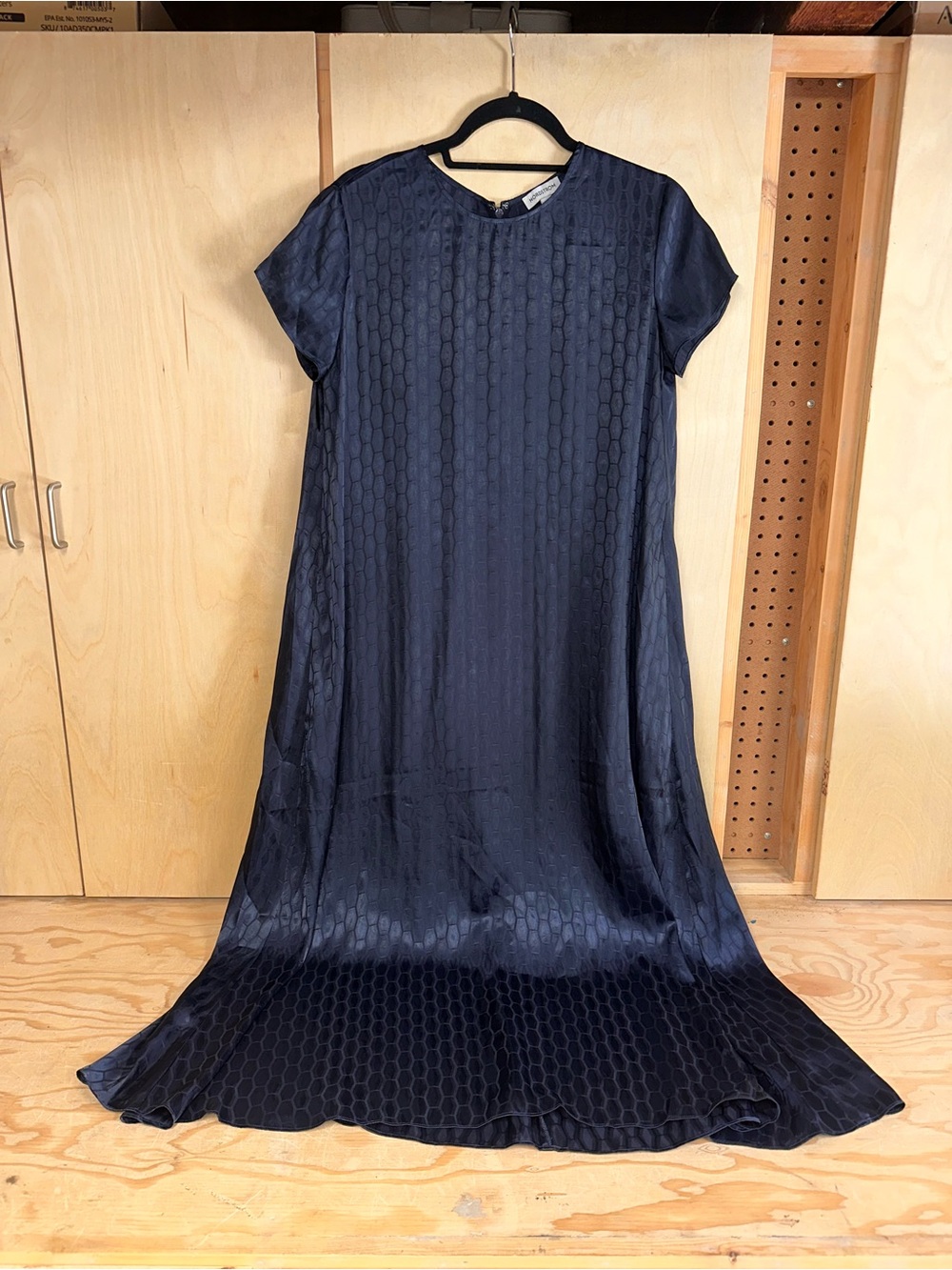 Nordstrom Navy Honeycomb Textured Maxi Dress